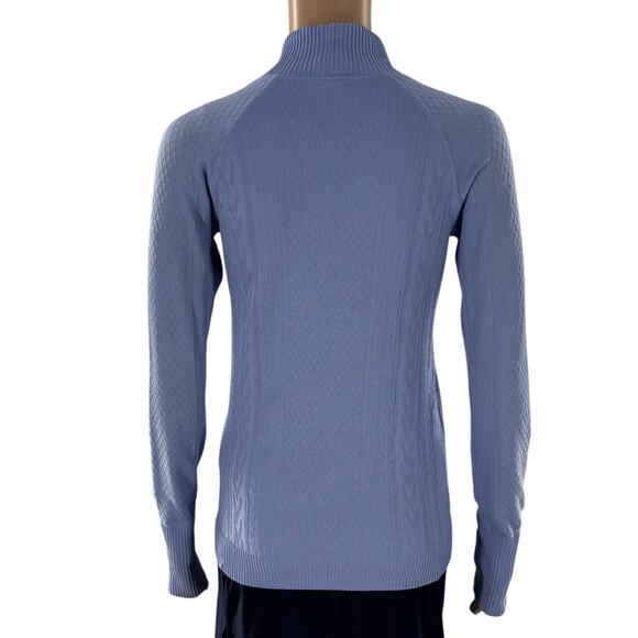 Lululemon Hydrangea Blue Rest Less Mock Neck Long Sleeve Top - Picture 8 of 10